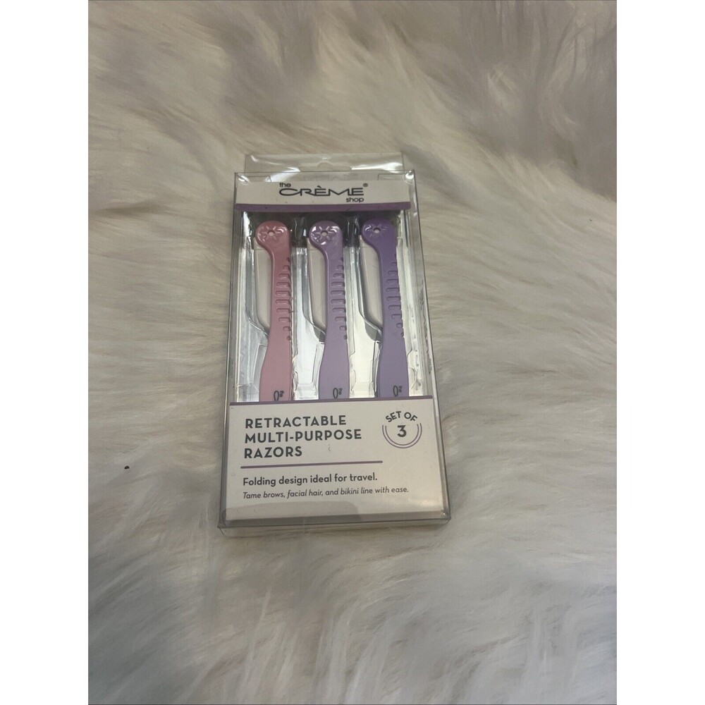 The Creme Shop Retractable Multi-Purpose Razors NEW NIB Set of 3 Foldable Design